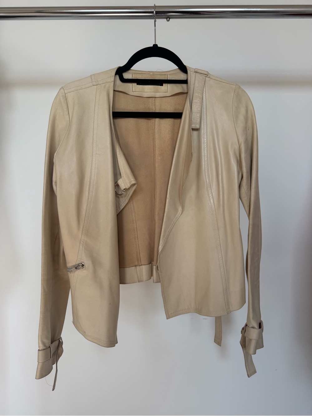 Plein Sud Vintage Womens Cream Leather Jacket